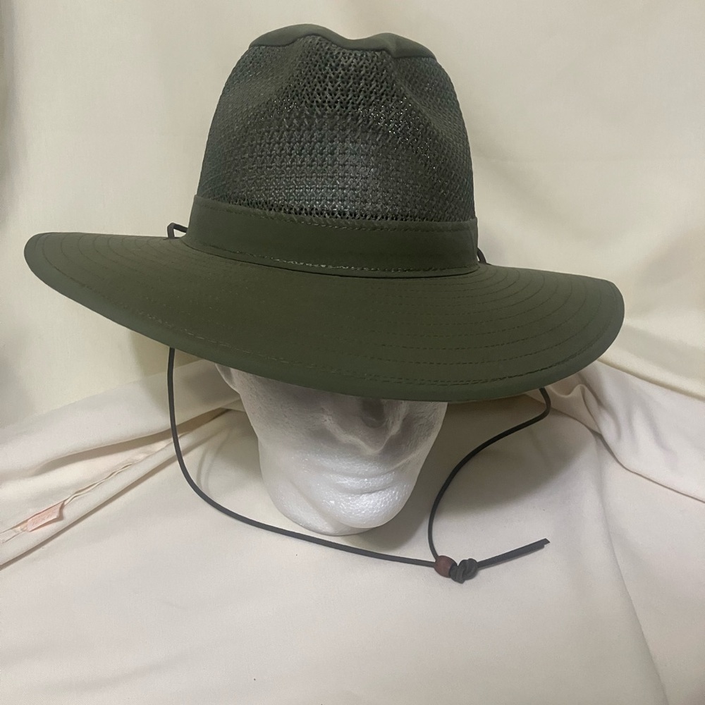 Henschel Men's Olive Green Aussie Breezer Mesh Hat Size Medium Made In USA
